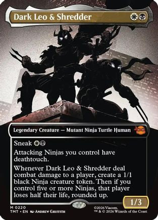 Dark Leo & Shredder (Borderless) (220) Foil - Teenage Mutant Ninja Turtles