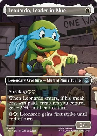 Leonardo, Leader in Blue (Borderless) (196) Foil - Teenage Mutant Ninja Turtles