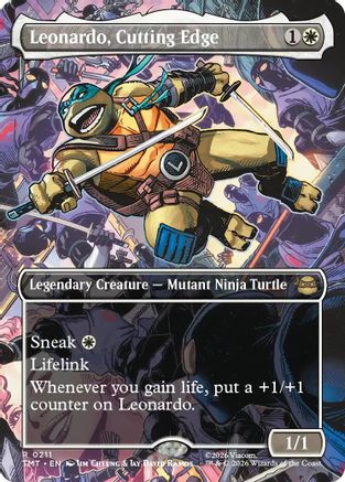 Leonardo, Cutting Edge (Borderless) (211) Foil - Teenage Mutant Ninja Turtles