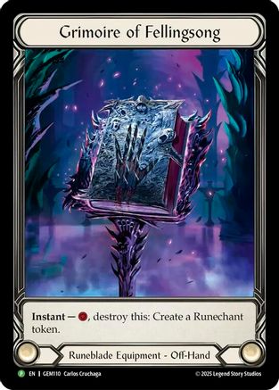Grimoire of Fellingsong (GEM110) Cold Foil - GEM Pack 4