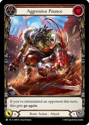 Aggressive Pounce (Red) (GEM114) Rainbow Foil - GEM Pack 4