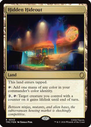 Hidden Hideout (Surge Foil) (043) Foil - Commander: Teenage Mutant Ninja Turtles