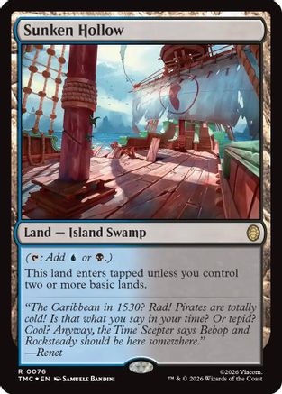 Sunken Hollow (Surge Foil) (076) Foil - Commander: Teenage Mutant Ninja Turtles