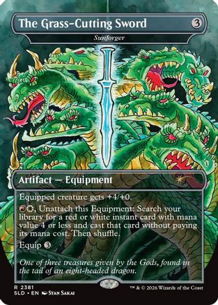 The Grass-Cutting Sword – Sunforger (2381) Foil - Secret Lair Drop Series
