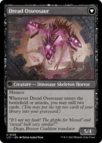 Visage of Dread // Dread Osseosaur [The Lost Caverns of Ixalan] Foil