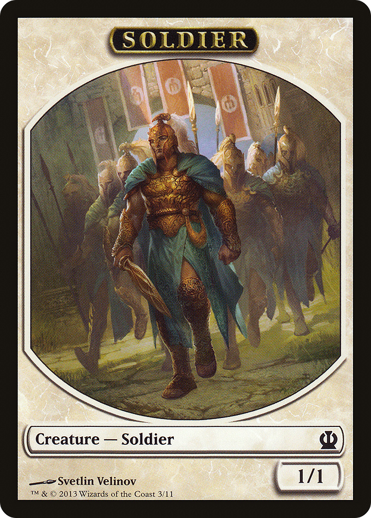 Soldier Token (3/11) [Theros Tokens] | Silver Goblin