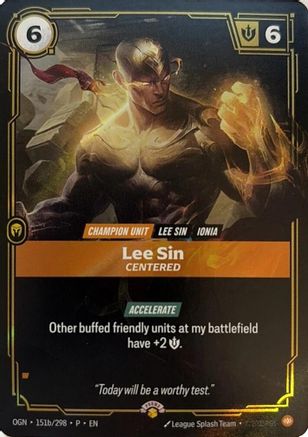 Lee Sin – Centered (151b) Foil - Riftbound Promotional Cards