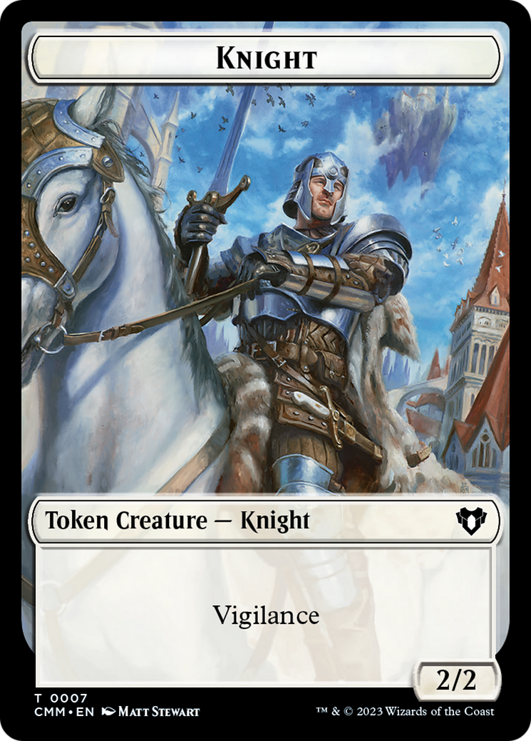Spirit (0039) // Knight Double-Sided Token [Commander Masters Tokens] | Silver Goblin
