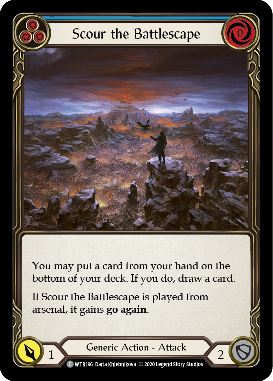 Scour the Battlescape (Blue) [U-WTR196] (Welcome to Rathe Unlimited)  Unlimited Rainbow Foil | Silver Goblin