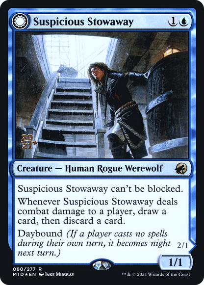 Suspicious Stowaway // Seafaring Werewolf (80s) Foil - Innistrad: Midnight Hunt Promos