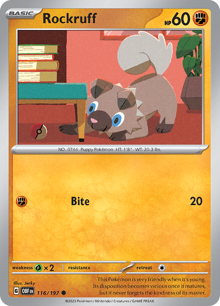 Rockruff (116/197) [Scarlet & Violet: Obsidian Flames] | Silver Goblin