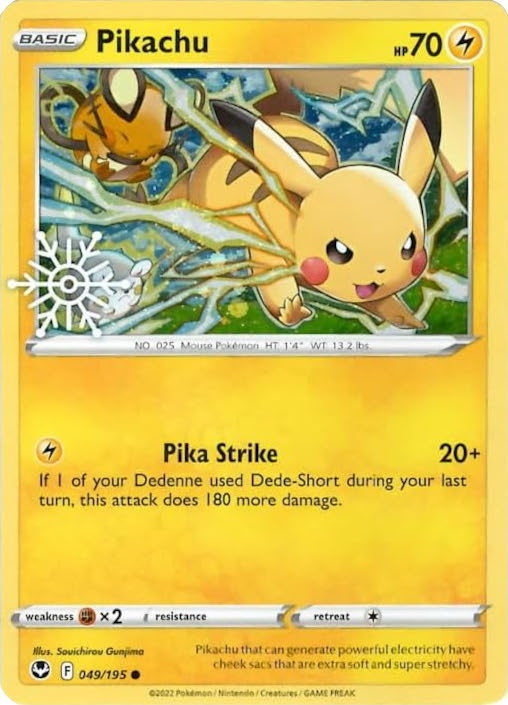 Pikachu (049/195) (Holiday Calendar) [Sword & Shield: Silver Tempest] | Silver Goblin