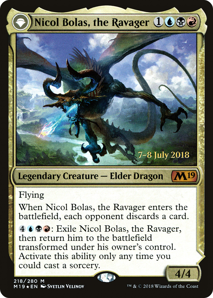 Nicol Bolas, the Ravager (218) Foil - Core Set 2019 Promos