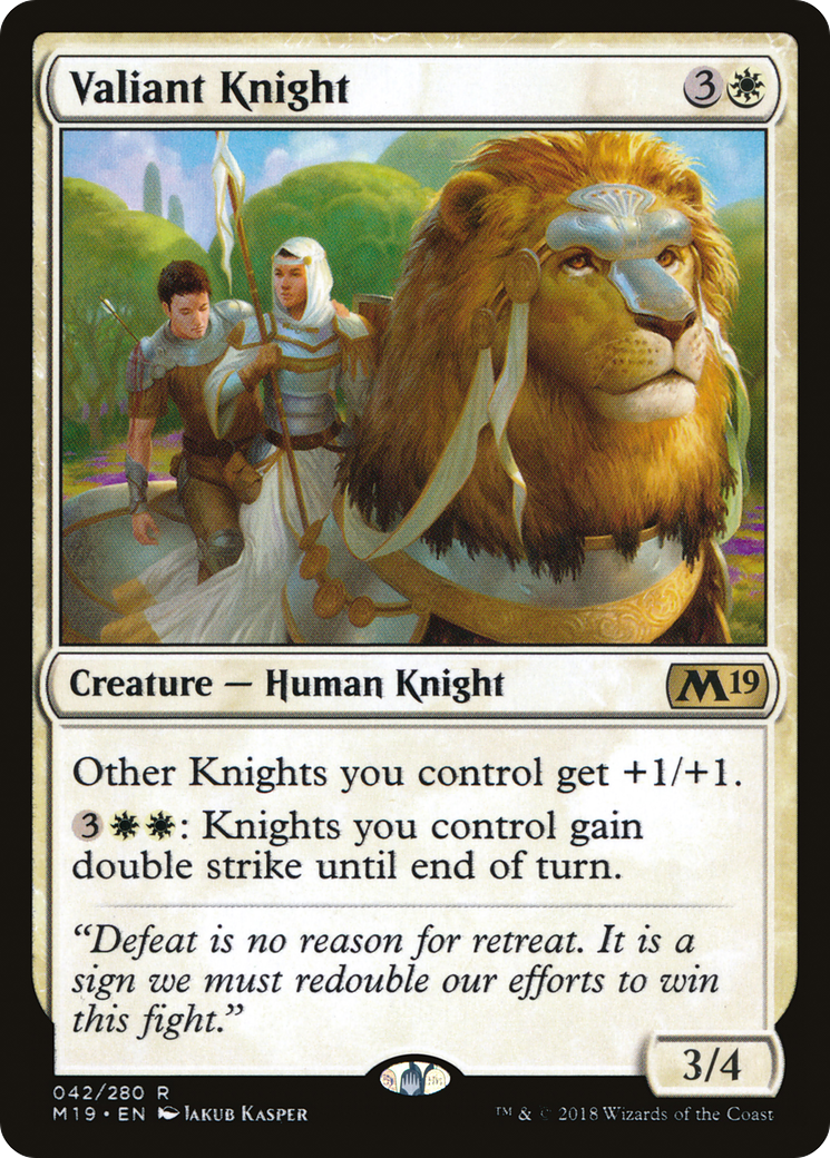 Valiant Knight [Core Set 2019] | Silver Goblin