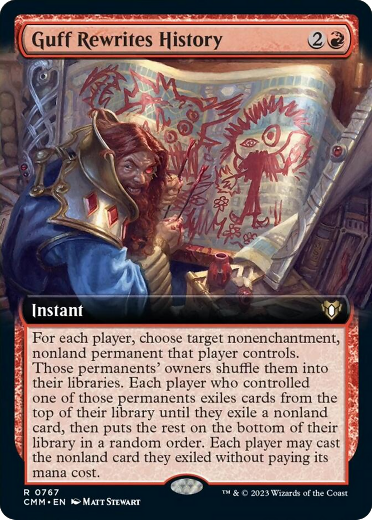 Guff Rewrites History (Extended Art) [Commander Masters] | Silver Goblin