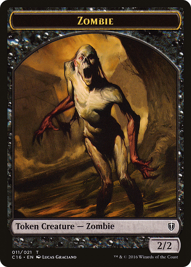 Zombie // Worm Double-Sided Token (11 // 18) - Commander 2016 Tokens