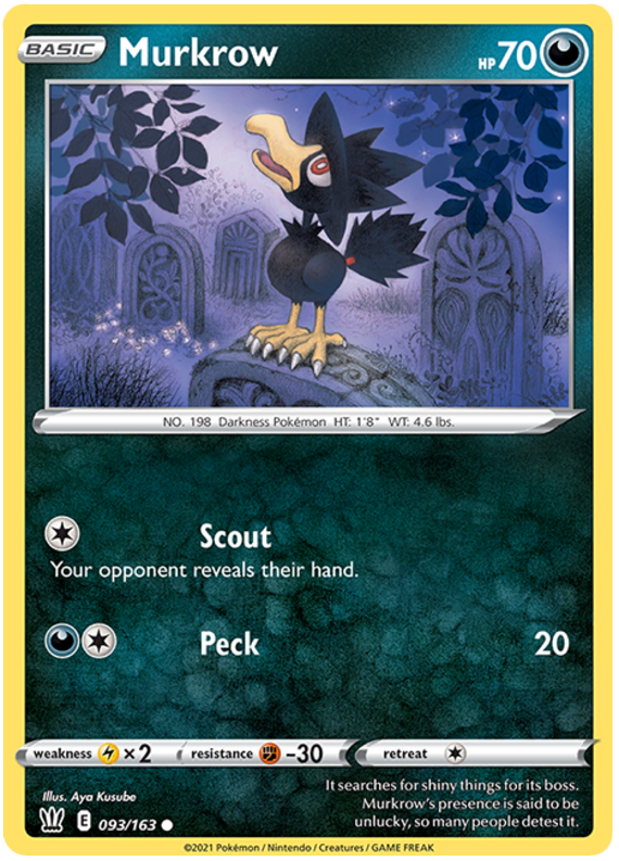 Murkrow (093/163) [Sword & Shield: Battle Styles] | Silver Goblin