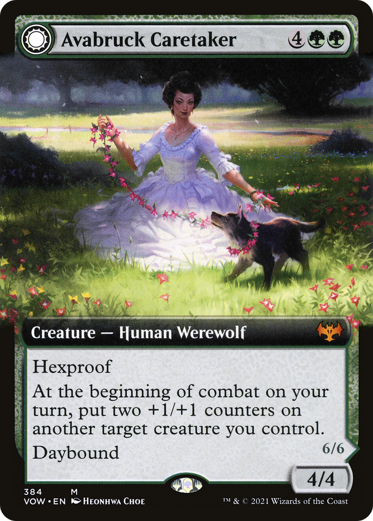 Avabruck Caretaker // Hollowhenge Huntmaster (Extended Art) (384) - Innistrad: Crimson Vow