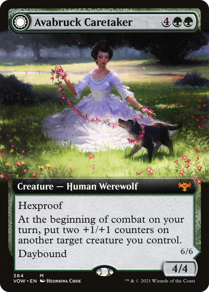Avabruck Caretaker // Hollowhenge Huntmaster (Extended Art) (384) Foil - Innistrad: Crimson Vow