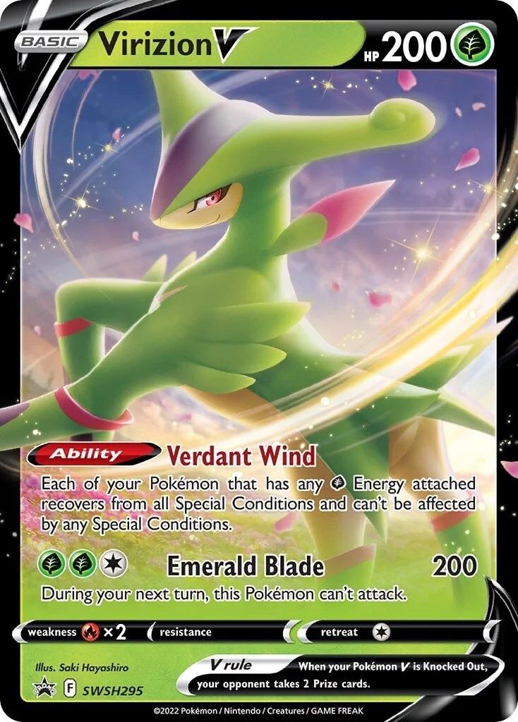 Virizion V (SWSH295) (Jumbo Card) [Sword & Shield: Black Star Promos] | Silver Goblin