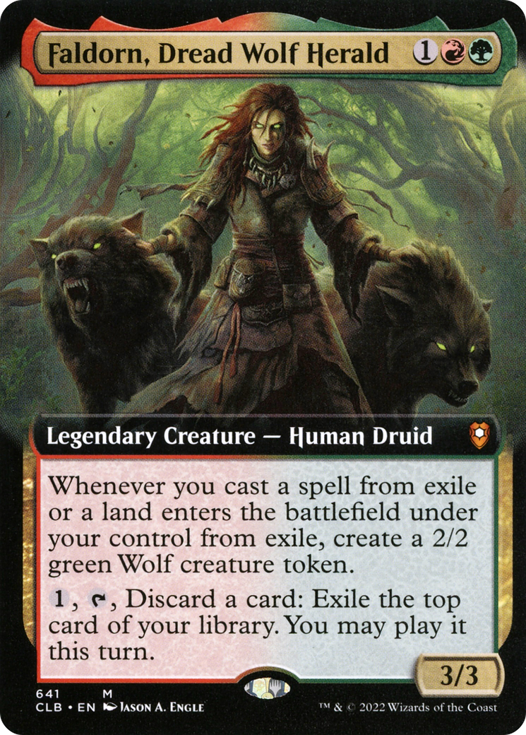 Faldorn, Dread Wolf Herald (Extended Art) (641) Foil - Commander Legends: Battle for Baldur's Gate