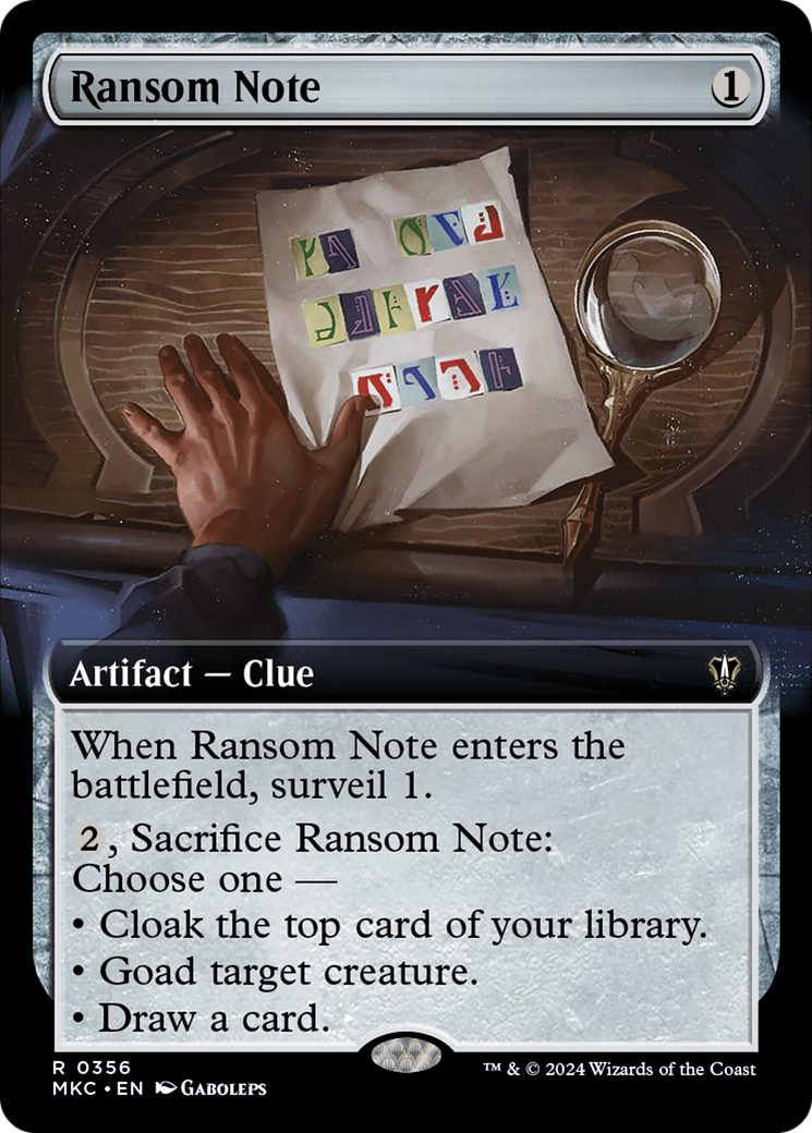 Ransom Note (Extended Art) (356) - Murders at Karlov Manor Commander