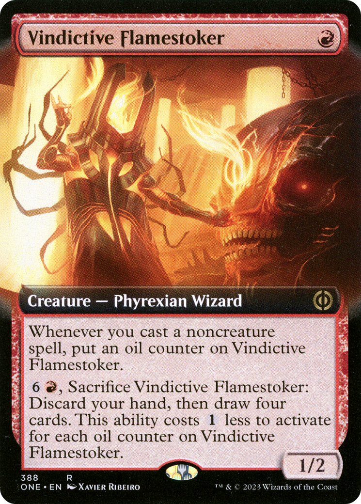 Vindictive Flamestoker (Extended Art) (388) Foil - Phyrexia: All Will Be One