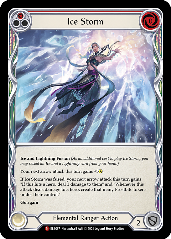 Ice Storm [ELE037] (Tales of Aria)  1st Edition Rainbow Foil | Silver Goblin