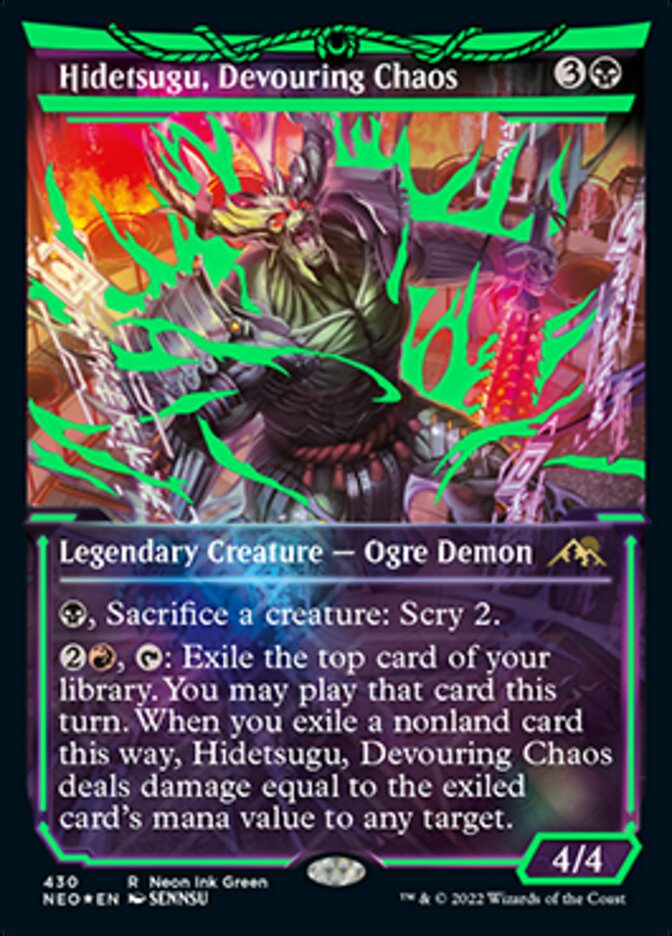 Hidetsugu, Devouring Chaos (Neon Ink Green) [Kamigawa: Neon Dynasty] | Silver Goblin