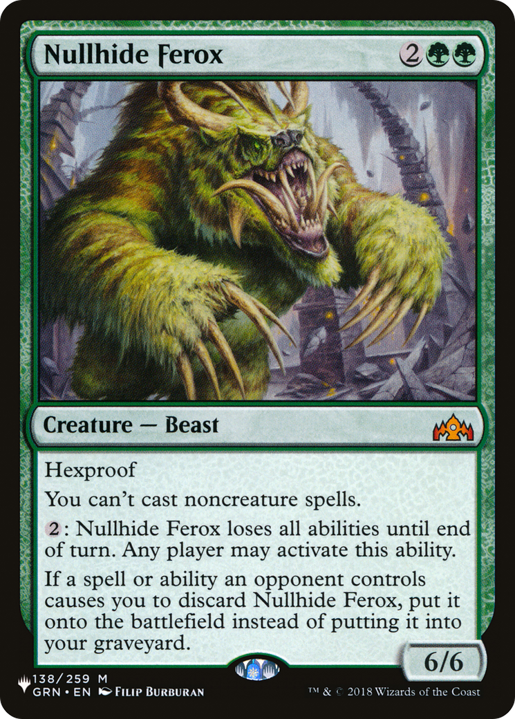 Nullhide Ferox (GRN-138) - The List
