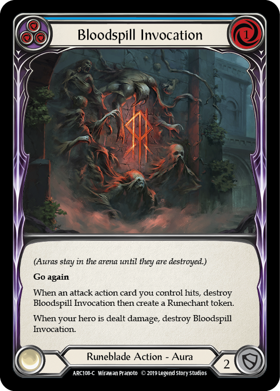 Bloodspill Invocation (Blue) [ARC108-C] (Arcane Rising)  1st Edition Rainbow Foil | Silver Goblin