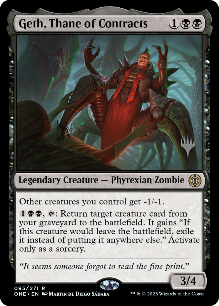 Geth, Thane of Contracts (95p) Foil - Phyrexia: All Will Be One Promos
