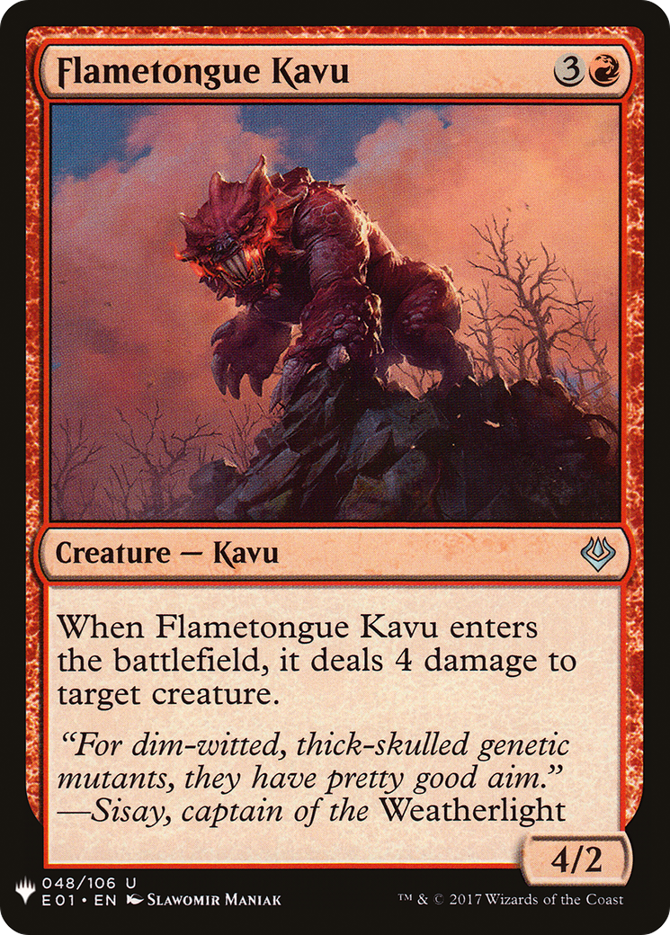 Flametongue Kavu (E01-48) - The List