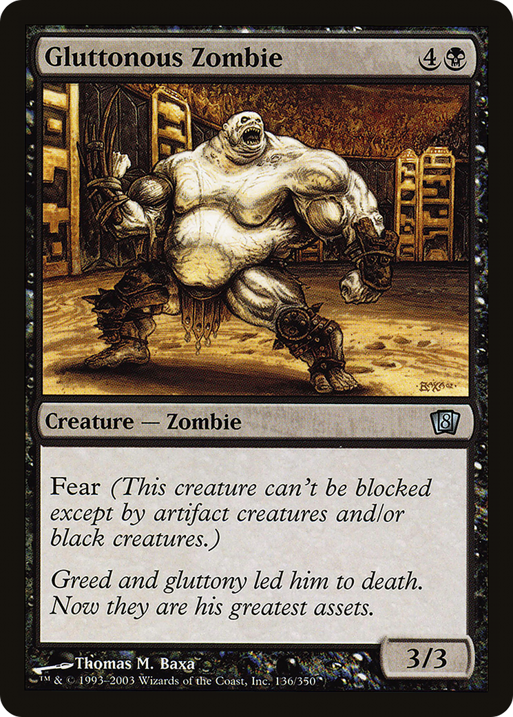 Gluttonous Zombie (136) Foil - Eighth Edition