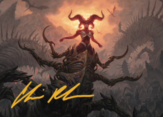 Sheoldred, the Apocalypse Art Card (Gold-Stamped Signature) [Dominaria United Art Series]