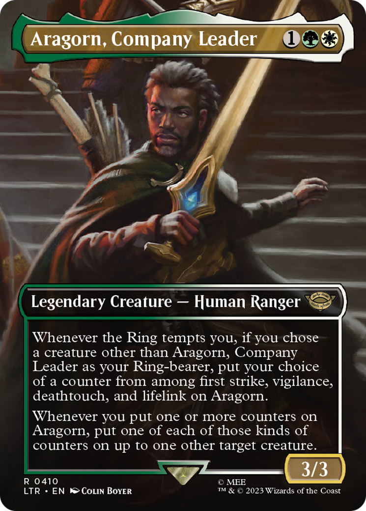 Aragorn, Company Leader (Borderless Alternate Art) [The Lord of the Rings: Tales of Middle-Earth] | Silver Goblin