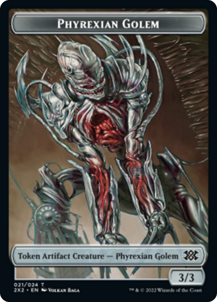 Zombie // Phyrexian Golem Double-Sided Token [Double Masters 2022 Tokens] | Silver Goblin