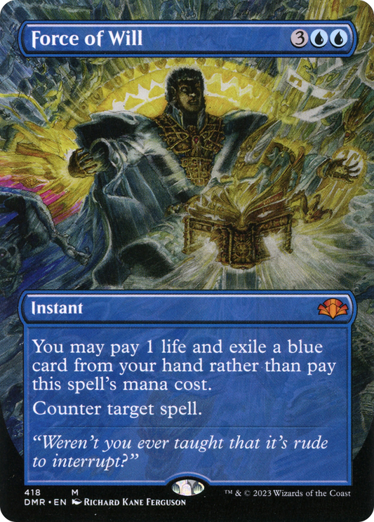 Force of Will (Borderless Alternate Art) [Dominaria Remastered] Foil