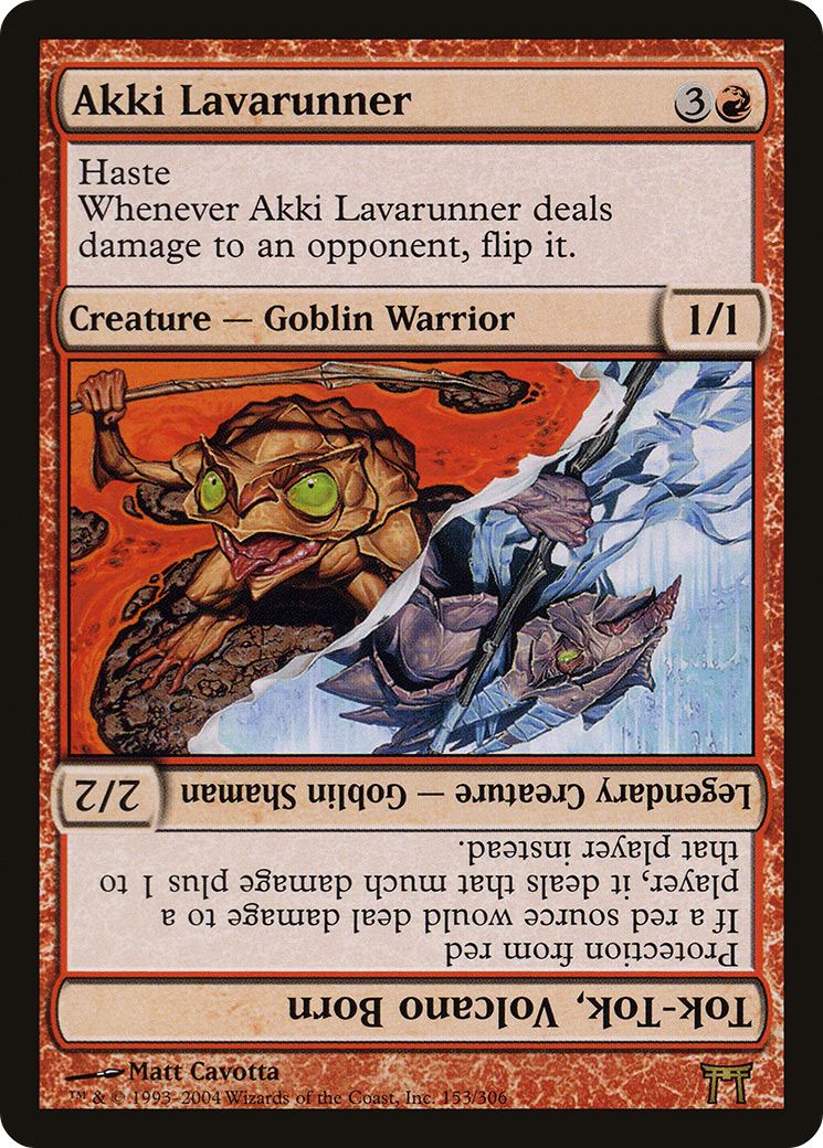 Akki Lavarunner // Tok-Tok, Volcano Born [Champions of Kamigawa] Foil
