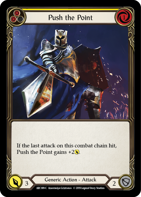 Push the Point (Yellow) [ARC189-C] (Arcane Rising)  1st Edition Rainbow Foil | Silver Goblin