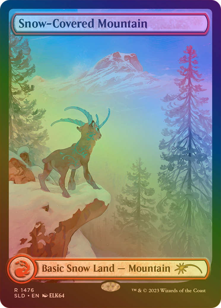 Snow-Covered Mountain (1476) (Rainbow Foil) [Secret Lair Drop Series] | Silver Goblin