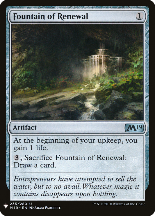 Fountain of Renewal (M19-235) - The List