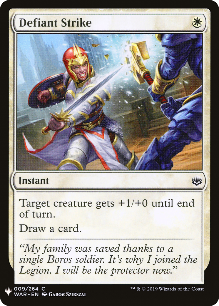 Defiant Strike (WAR-9) - The List