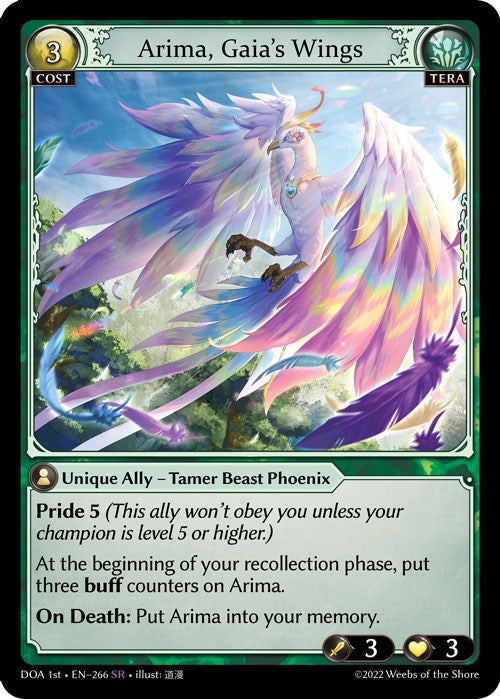 Arima, Gaia's Wings (266) [Dawn of Ashes: 1st Edition] Foil