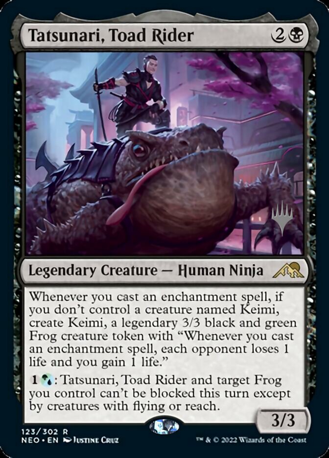 Tatsunari, Toad Rider (Promo Pack) [Kamigawa: Neon Dynasty Promos] | Silver Goblin