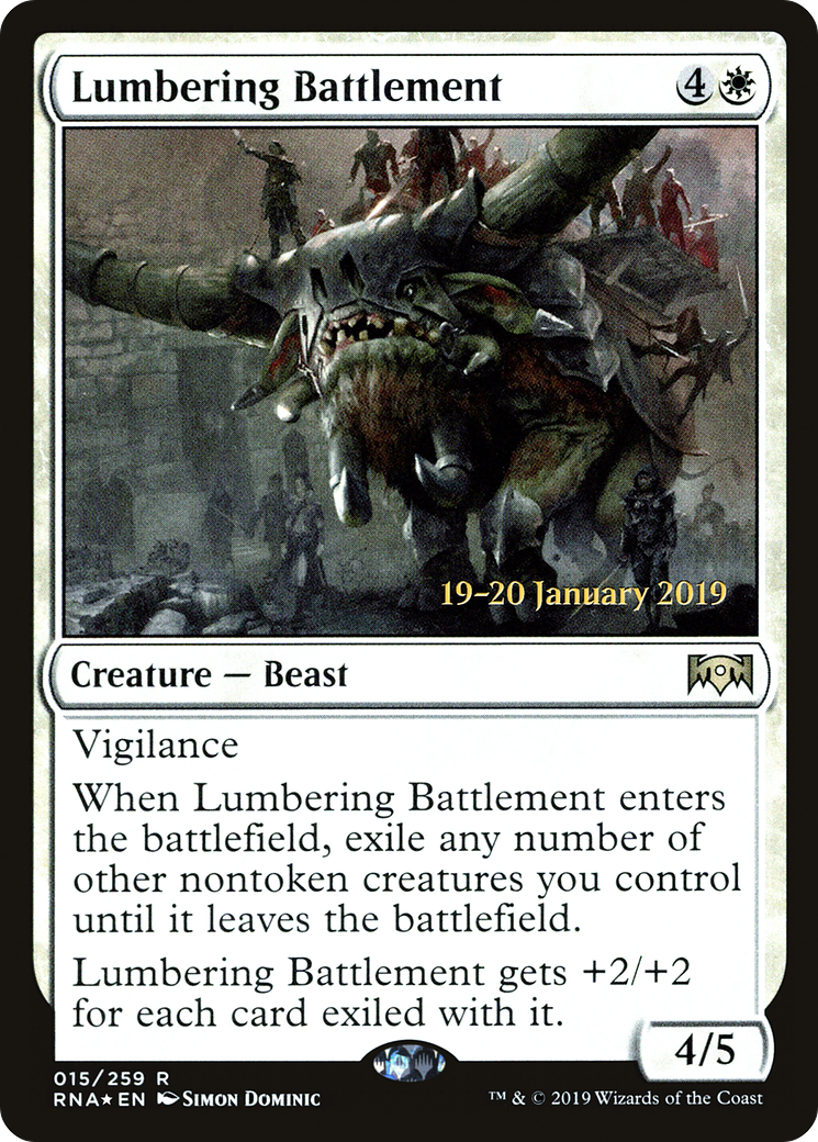 Lumbering Battlement (015) Foil - Ravnica Allegiance Promos