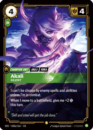 Akali – Silent (Alternate Art) (038a) Foil - Vendetta