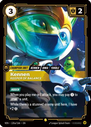 Kennen – Keeper of Balance (Alternate Art) (135a) Foil - Vendetta