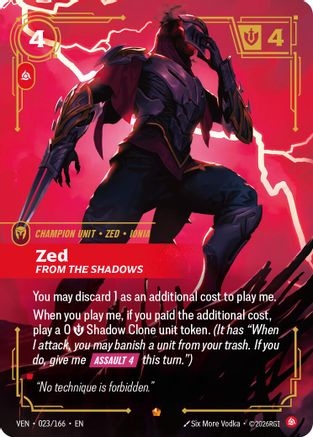 Zed – From the Shadows (023) Foil - Vendetta