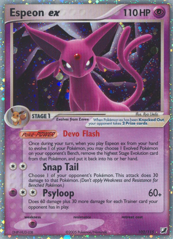 Espeon ex (102/115) [EX: Unseen Forces] | Silver Goblin